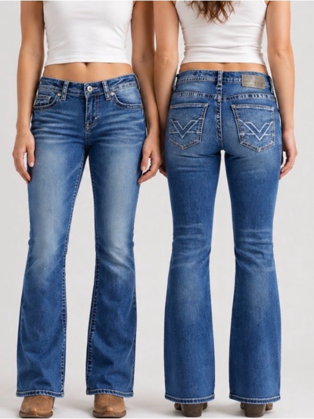 -BKE Aiden Bootleg Stretch Denim Blue Jean 5 pocket design Women's Sz W/26S-L/28